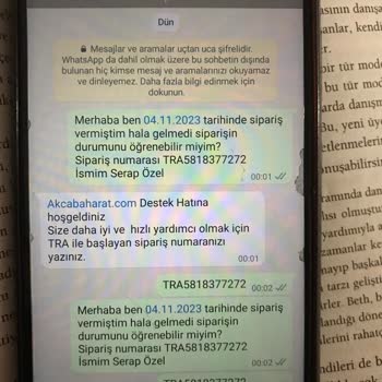 Akca Baharat Siparişim İki Haftadır Gelmedi