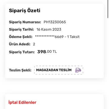 Gratis Sebepsiz Sipariş İptali