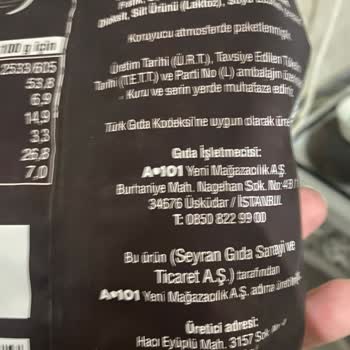 A101 Çerezya Markasının Sattığı Ürün