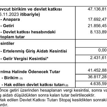 Türkiye Hayat Emeklilik Ayrılış Belgelerindeki Tutarsızlık