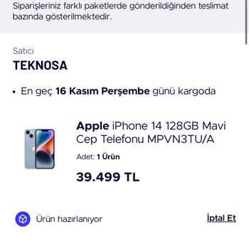 Teknosa Aldığım Ürünü Göndermiyor