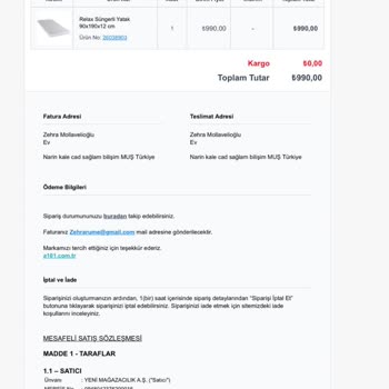 A101 Teslim Edilmeyen Ürün