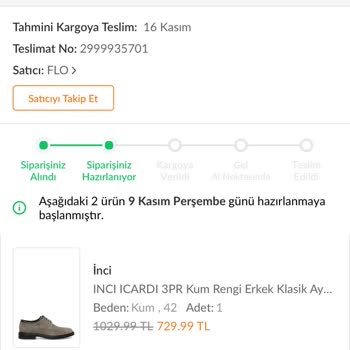 FLO Ayakkabı FLO Trendyol Satıcısı Ürünü Kargolamıyor