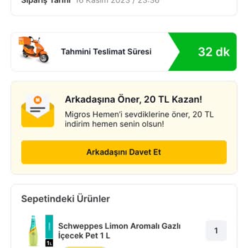 Migros Onay Dışı Sipariş İptali