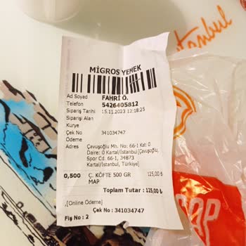Migros Yemek Eksik Ürün Açılmış Paket