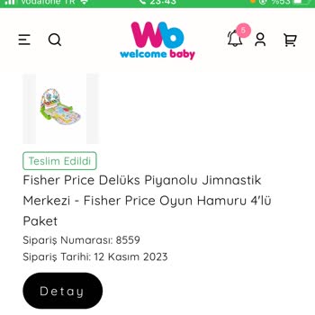 Welcome Baby (instagram: welcomebabytr) Welcome Baby Sipariş Gelmemesine Rağmen Teslim Edildi Yazıyor