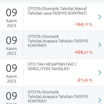 Yapı Kredi Bankası Otota Otomatik Tahsilat ,Ana Para Tahsilatı