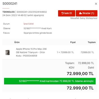 Tradekolik Ürün Kayıt Dışı Geldi İade Ettim, Ücret İadesi Hala Gelmedi