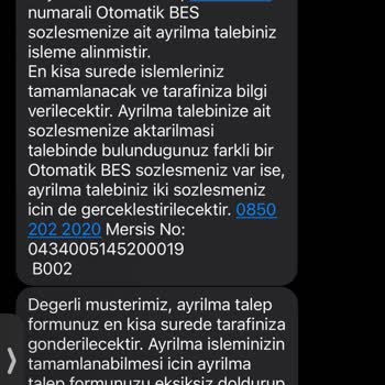 Türkiye Hayat Emeklilik SMS Ve Mail Gelmedi