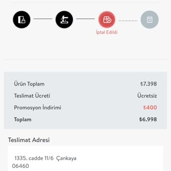 Vivense 1 Hafta Sonra Siparişimi İptal Etti
