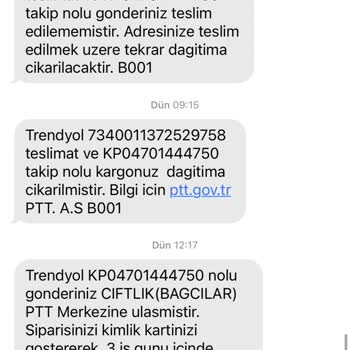 PTT Kargo Kargonun Şubeden Teslimi Beklenmesi