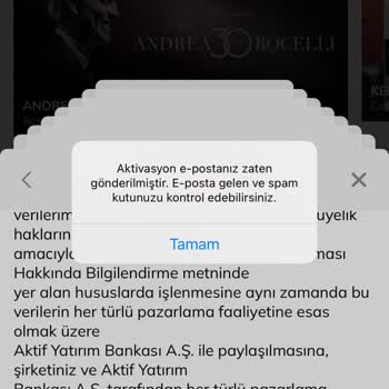 Passolig Ait Mobil Uygulamada Aktivasyon Hatası