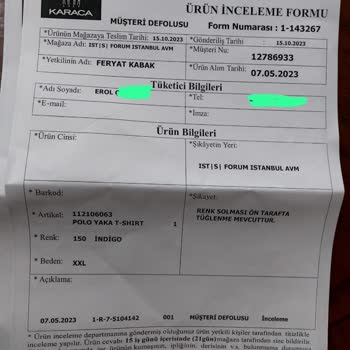 Karaca Giyim Mağazasından Aldığım T-shirt Renk Soldu Ve Tüylendi.