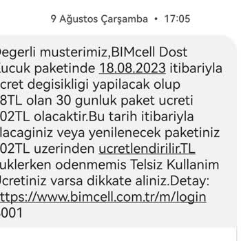 Bimcell Tarifelerine Her 2 Ayda 1 Yaklaşık 20 TL Zam Yapıyor