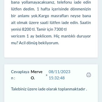 FPPRO Teknik Servis Fp Pro Saatimi Geri Vermiyor.