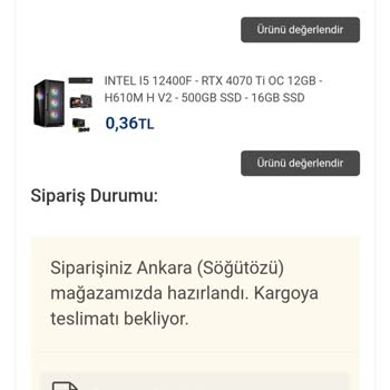 Vatan Bilgisayar Siparişimin 2 Haftadan Fazla Sürede Gelmemesi