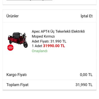 Volta Elektrikli Motor Teslimat Gecikmesi