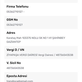 Trend Loca Siparişlerin Ulaşmaması Firmaya Ulaşılamaması