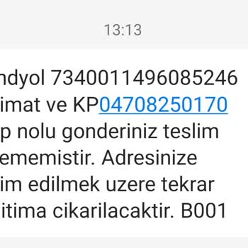 PTT Kargo Başakşehir Kargo Dağıtım Ve Toplama Merkezi Kargomu Adresime Gelmedi