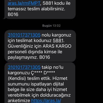Aras Kargo Numaramı Kullanarak Sipariş Teslim Almak Vermek