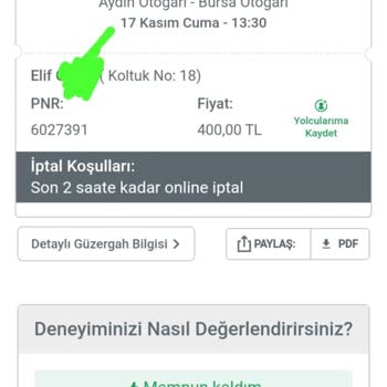 Nilüfer Turizm Koltuk Konumunun Yanlışlığı
