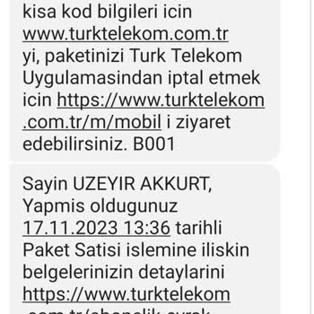 Türk Telekom Paket İptali Olmuyor