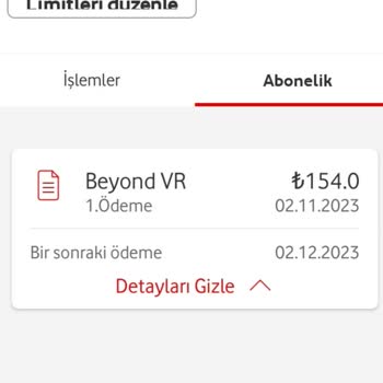Beyond VR İptal Etmek İstiyorum