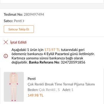 Penti İndirimden Alınan Ürünleri Kargoya Vermiyor İptal/iade Yapıyor.