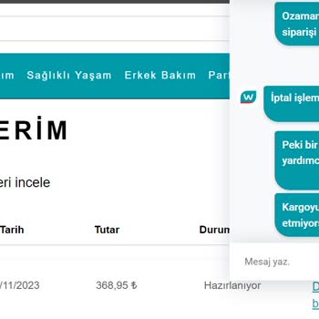 Watsons Online Alışverişimi Göndermiyor