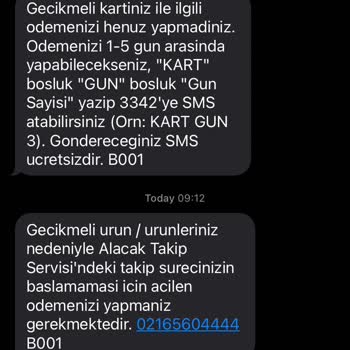 Garanti BBVA Kart Borcu Mesajları