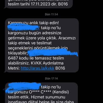Aras Kargo Teslim Edildi Denip Teslim Edilmeyen Kargo