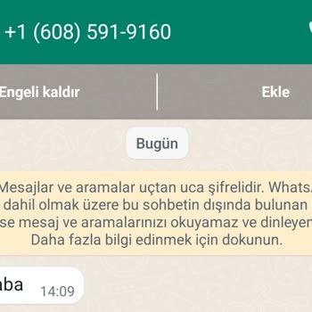 WhatsApp Yabancı Numaradan Gelen Merhaba Mesajı