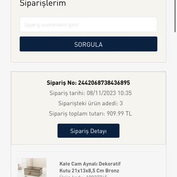 English Home Siparişi Kargoya Vermedi