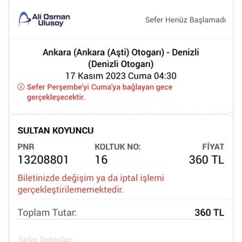 Ali Osman Ulusoy Firmasının Varış Noktasına Geç Gitmesi