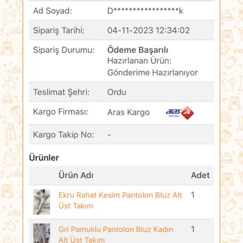 Nare Giyim Sipariş Verdiğim Ürünlerin Gelmemesi