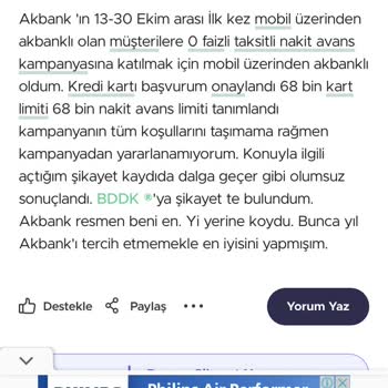 Akbank Nakit Avans Hüsranı