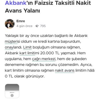 Akbank Nakit Avans Hüsranı
