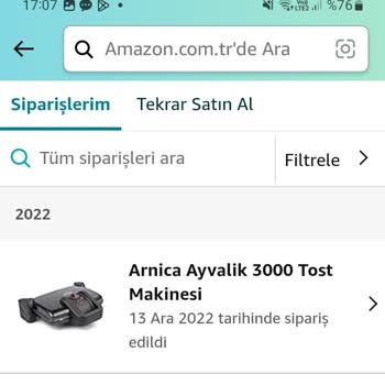 Amazon Arnica Küçük Ev Aletleri Faturasız Arızalı Mal