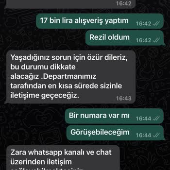 Zara Ve Kargoist Kayıp Kargo- Pişmanlık