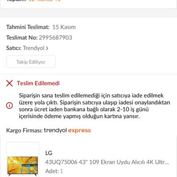 Trendyol Para İadesi İstemiyorum