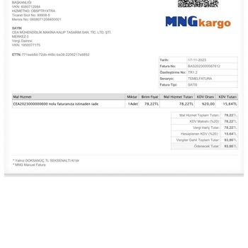 MNG Kargo Teslim Hatası Ve Ücretlendirme