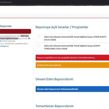 Anadolu Üniversitesi Antrenörlük Temel Eğitim Başvuru Yetki Bulunmamaktadır