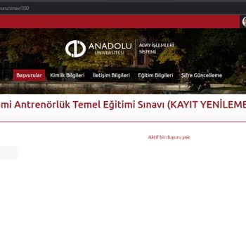 Anadolu Üniversitesi Antrenörlük Temel Eğitim Başvuru Yetki Bulunmamaktadır