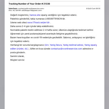 Shop13803.demanovavillage.com Yanlış Teslimat Adresi