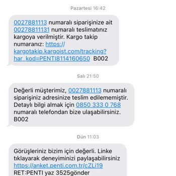 Penti Habersiz Sipariş İptali