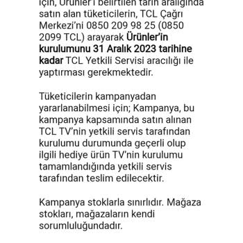 TCL Televizyon TCL Hediye Kulaklıkları Stok Bitti Diyerek Teslim Etmiyor