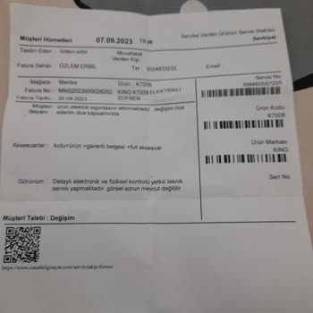 King Vatan Bilgisayar'dan Aldığım Ürünün Para İadesini İstiyorum