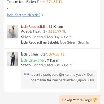 Trendyol Kendi Yolladığı Ürünü İade Almıyor