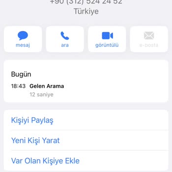 0312 524 24 52 Yabancı Numaradan Arandım