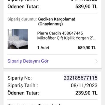Pierre Cardin Home Pierre Cardin Siparişimi Göndermiyor